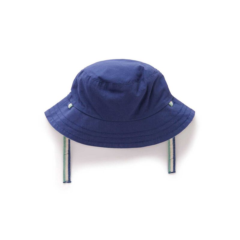 Purebaby Reversible Striped Bucket Hat image number 1